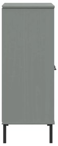Estante c/ pernas metal 90x35x90,5 cm madeira maciça OSLO cinza