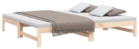 Estrutura sofá-cama de puxar 2x(90x190) cm pinho maciço
