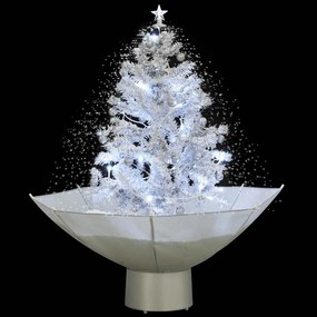 Árvore de Natal com neve base formato guarda-chuva 75 cm branco