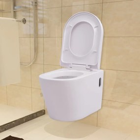 244270 vidaXL Sanita de pendurar na parede em cerâmica, branco