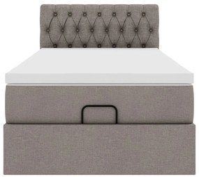 Cama otomana com colchão 100x200 cm tecido cinza