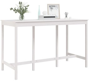 Mesa de bar 180x80x110 cm madeira de pinho maciça branco