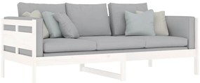 Sofá-cama 90x200 cm madeira de pinho maciça branco