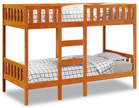Beliche 90x190 cm madeira de pinho maciça castanho cera