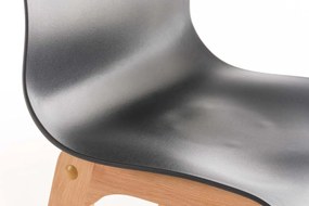 Banco de bar Hoover em plástico e com estrutura de Cor Natural 41 x 101 x 46 cm Cinzento