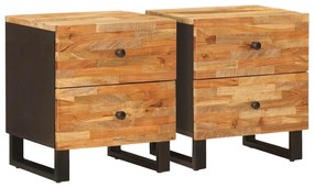 vidaXL Armário de Cabeceira com gaveta 2 pcs Castanho 40 x 33 x 46 cm