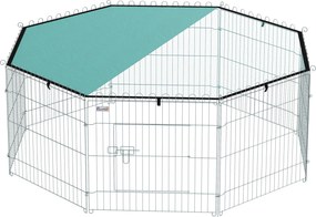 PawHut Parque para Cães de 8 Painéis com Cobertura 155x155x60 cm Cercado Metálico para Cachorros Design Personalizável Porta Verde | Aosom Portugal