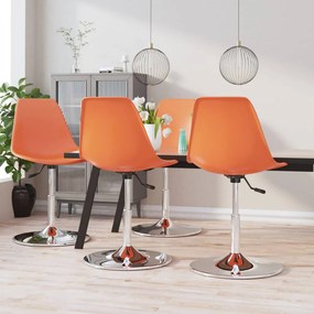 vidaXL Cadeiras de jantar giratórias 4 pcs PP laranja