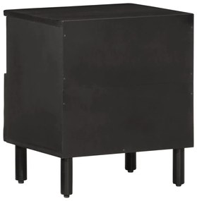 Mesas de cabeceira 2 pcs 40x33x46 cm mangueira maciça preto