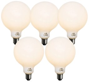 Conjunto de 5 lâmpadas LED E27 reguláveis Opal G125 5W 450 lm 2700K