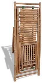 Espreguiçadeira de exterior com apoios de pé bambu