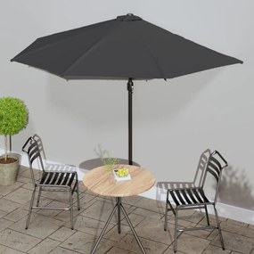 vidaXL Guarda-sol varanda alumínio 300x155cm antracite semicircular