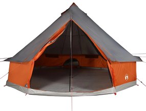 Tenda familiar tipi para 12 pessoas impermeável cinza/laranja