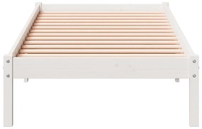 Cama extra longa sem colchão 90x220 cm pinho maciço branco