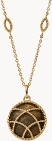 Colar banhado a ouro com pedras preciosas Etienne