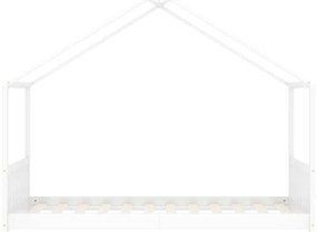 Estrutura de cama para crianças 70x140 cm pinho maciço branco