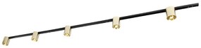Sistema trilho dourado e preto com 5 focos monofásico - Rondoo Up Moderno