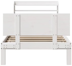 Estrutura de cama c/ cabeceira sem colchão 100x200 cm branco