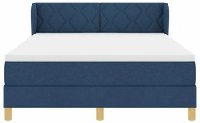 Cama Box com Colchão vidaXL, Azul, 140x200 cm, Tecido