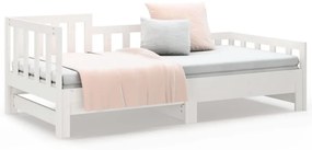 Estrutura sofá-cama de puxar 2x(90x190) cm pinho maciço branco