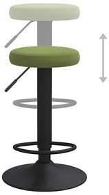 Bancos de bar 2 pcs veludo verde-claro