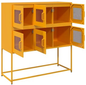 Aparador 100,5x39x107 cm aço laminado a frio amarelo mostarda