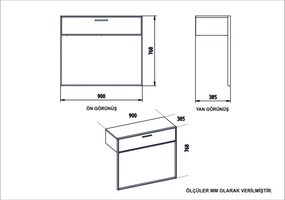 Aparador Polka – Dourado e Branco – 90x76,8x38,5 cm