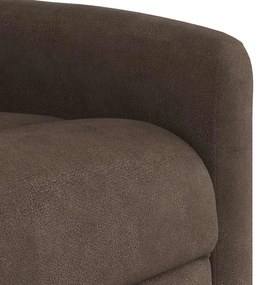 Poltrona de massagens reclinável tecido de microfibra castanho