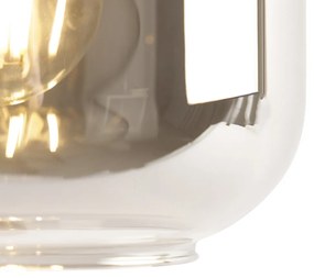 Candeeiro de mesa inteligente preto com dourado e vidro fumê incl. Wi-Fi A60 - Zuzanna