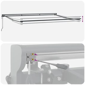 Toldo Retrátil Manual Azul Marinho 450x300 cm Alumínio e Tecido