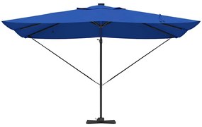 Guarda-sol Cantilever Roma da , com LEDs azuis, medindo 352x251x265 cm