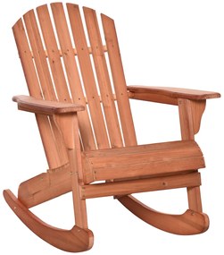 Outsunny Cadeira de balanço de madeira natural Adirondack para jardim terraço externo rústico Carga 130 kg 77x94x97 cm Cor Teca