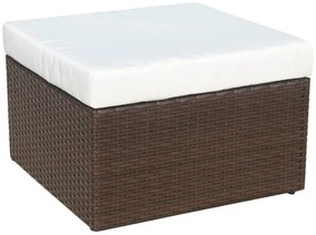 Cadeira de jardim com banco vime castanho