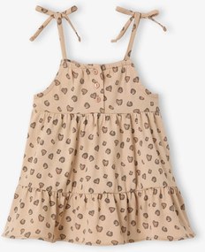 Vestido de alças em algodão biológico, para bebé menina bege