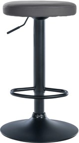 Banco de bar Ponte em couro sintético e com estrutura preta 38,5 x 60-81 x 38,5 cm Cinzento