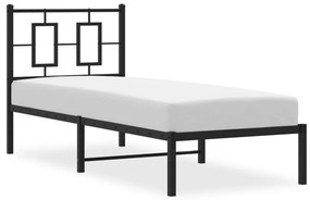 Estrutura de cama com cabeceira 80x200 cm metal preto