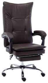 vidaXL Cadeira de escritório couro artificial castanho