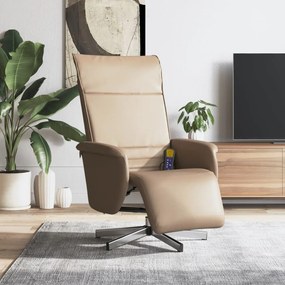 vidaXL Cadeira reclinável com apoio de pés couro artificial cappuccino