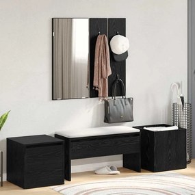 vidaXL Conjunto de móveis de corredor com gaveta 4 pcs Carvalho preto