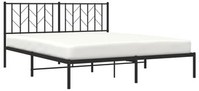 Estrutura de cama com cabeceira 160x200 cm metal preto