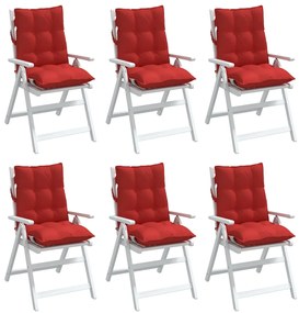 Almofadões cadeira encosto baixo 6 pcs tecido oxford vermelho