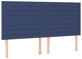 Estrutura de cama sem colchão 160x200 cm tecido azul