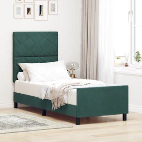 Cama vidaXL Verde Escuro 80x200 cm Veludo