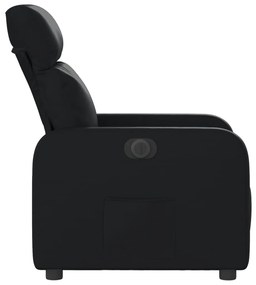 Poltrona reclinável elétrica couro artificial preto