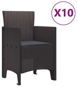 Conjunto de Jantar de Jardim 11 pcs Castanho 250 x 100 x 73 cm