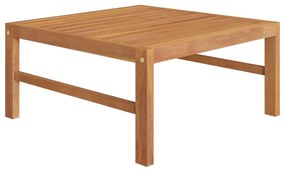 4 pcs conj. lounge jardim c/ almofadões cor creme teca maciça
