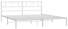 Estrutura de cama com cabeceira 183x213 cm metal branco