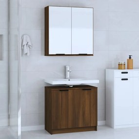 vidaXL 2 pcs conj. móveis de WC derivados madeira carvalho castanho