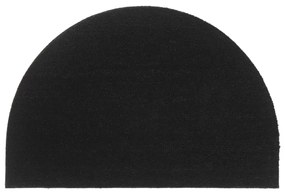 vidaXL Tapete de porta semicircular 60x90 cm fibra coco tufada preto