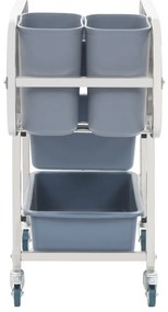 Carrinho de cozinha com recipientes de plástico 82x43,5x93 cm